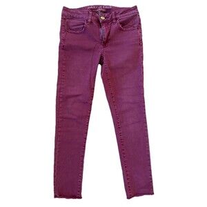 American Eagle Outfitters Women's Straight Leg Jeans Size 2 Red Stretch